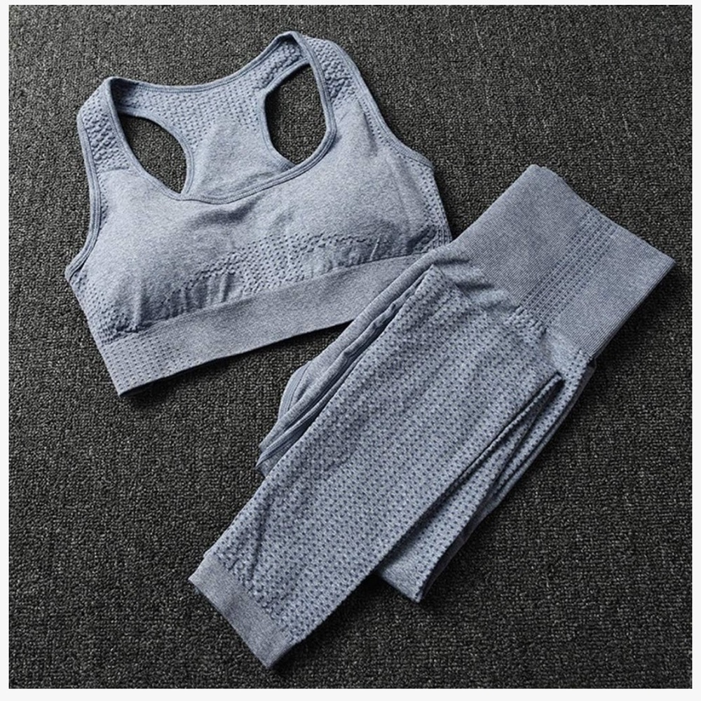 Cute Gray-Blue Workout Set